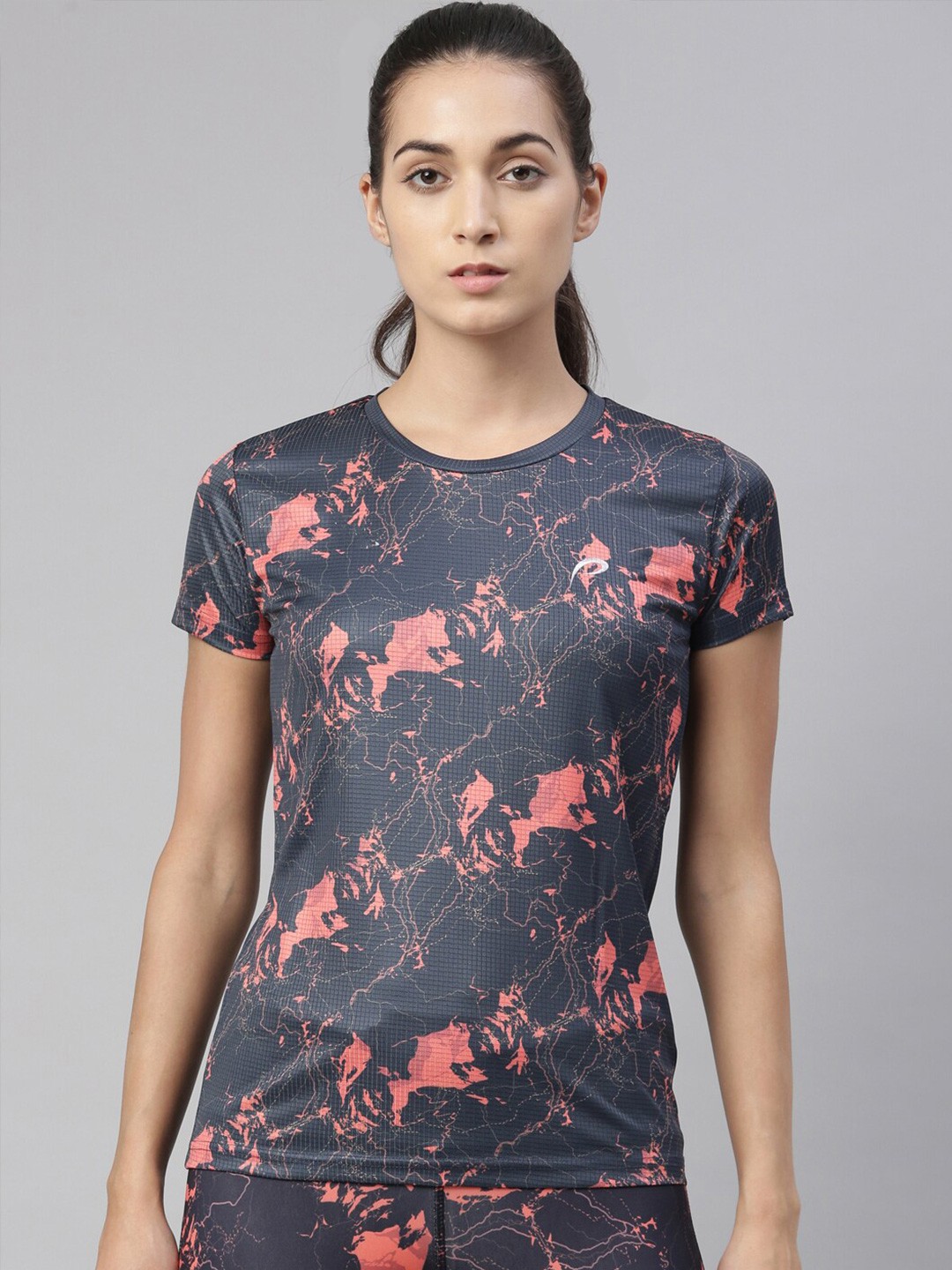 

Proline Active Women Graphic Printed Round Neck T-shirt, Navy blue