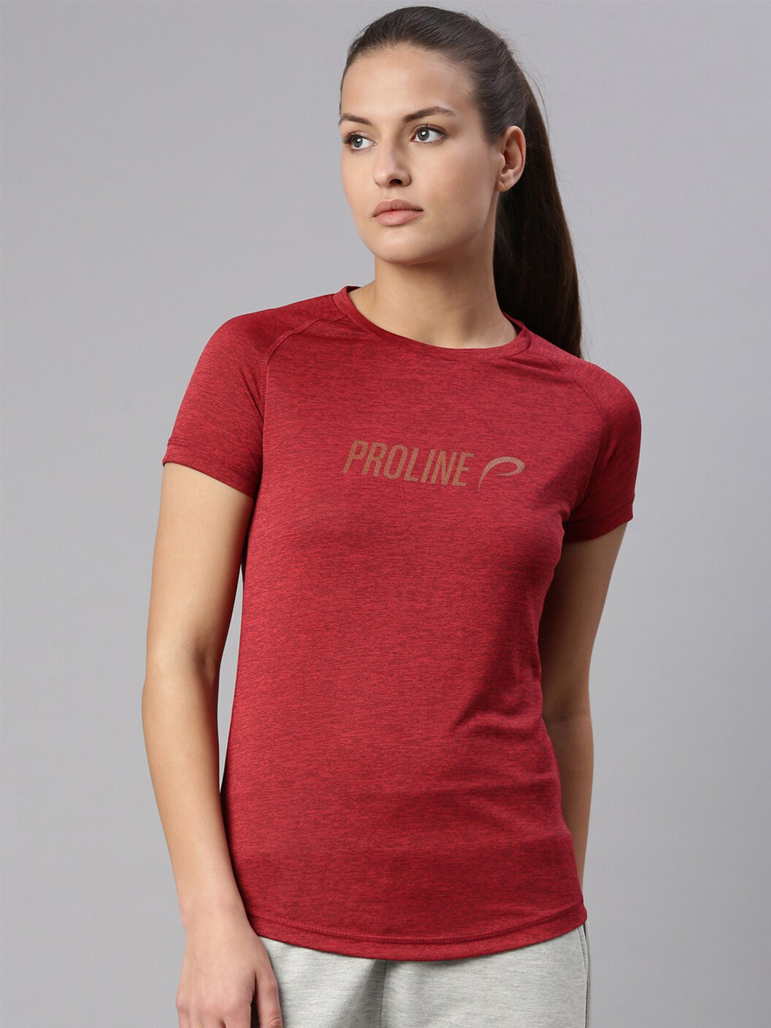 

Proline Active Women Round Neck T-shirt, Red