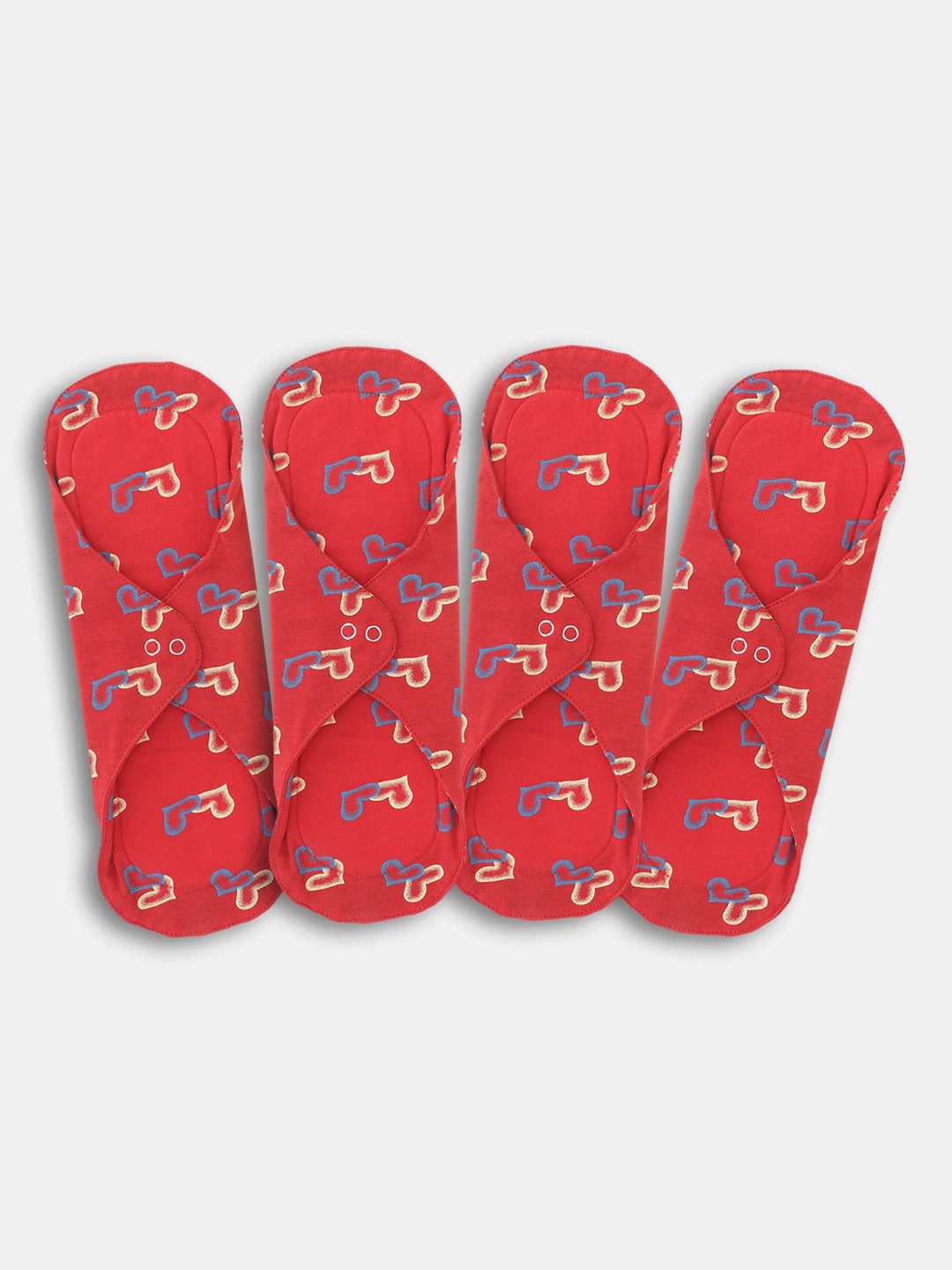 

CareDone Set Of 4 4-Layered Ultra Thin Rash Free Reusable Sanitary Cloth Pads, Red