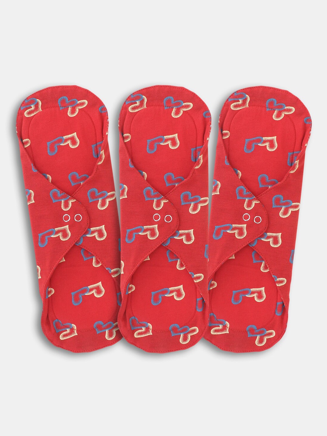 

CareDone Set Of 3 4-Layered Ultra Thin Rash Free Reusable Sanitary Cloth Pads, Red