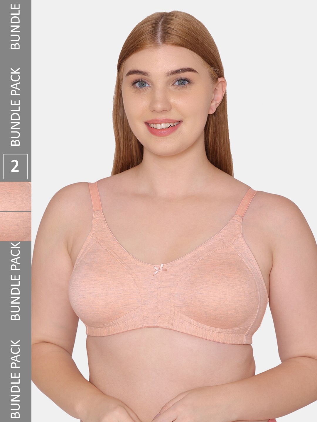 

Tweens Pack Of 2 Non-Padded Cotton Minimizer Bra, Peach
