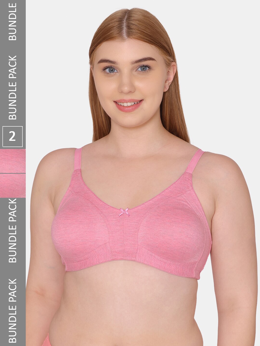 

TweensPack Of 2 Non-Padded Cotton Minimizer Bra, Pink