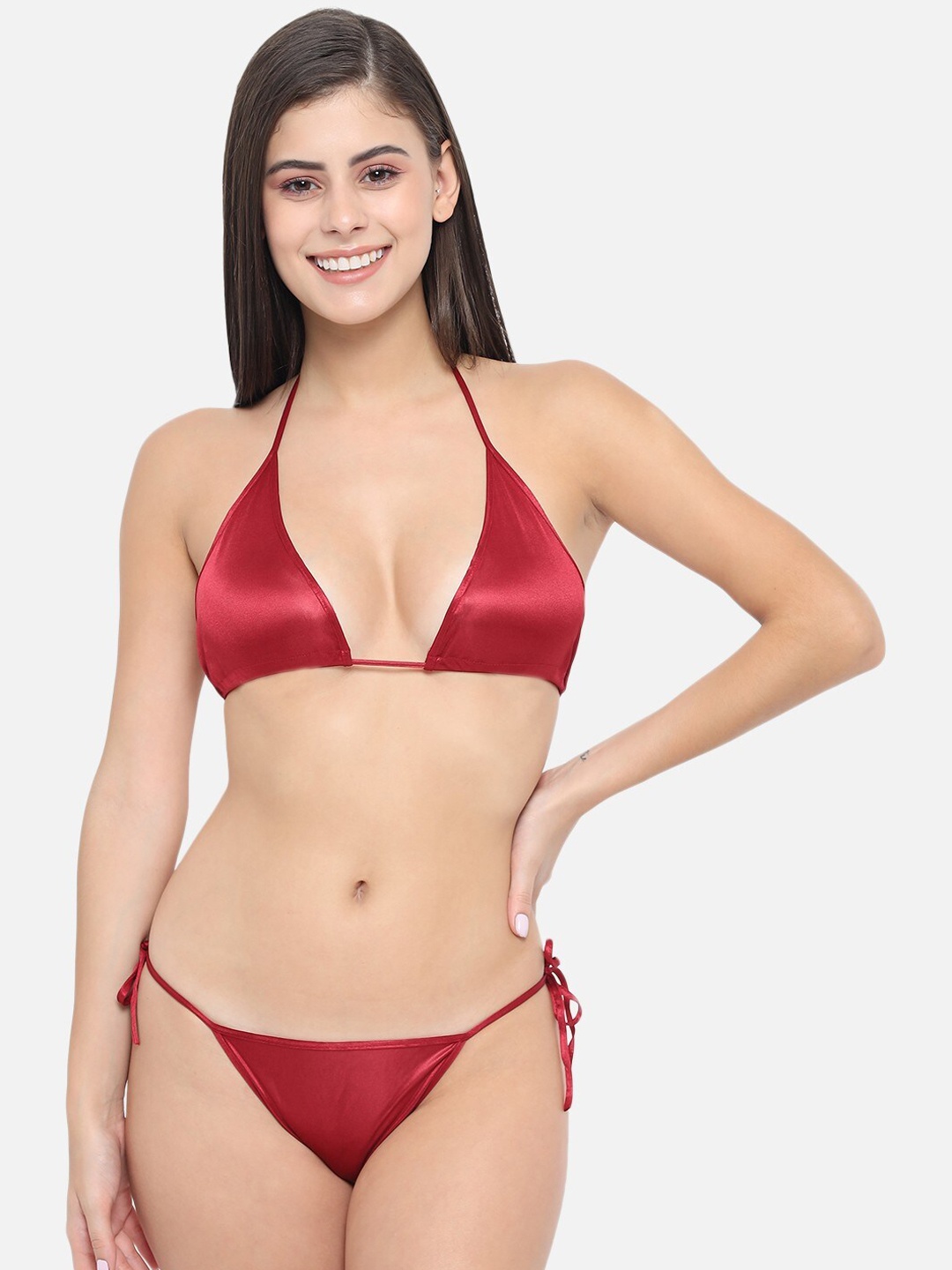 

Klamotten Bra & Thong Brief Non-Wired Lingerie Set, Maroon