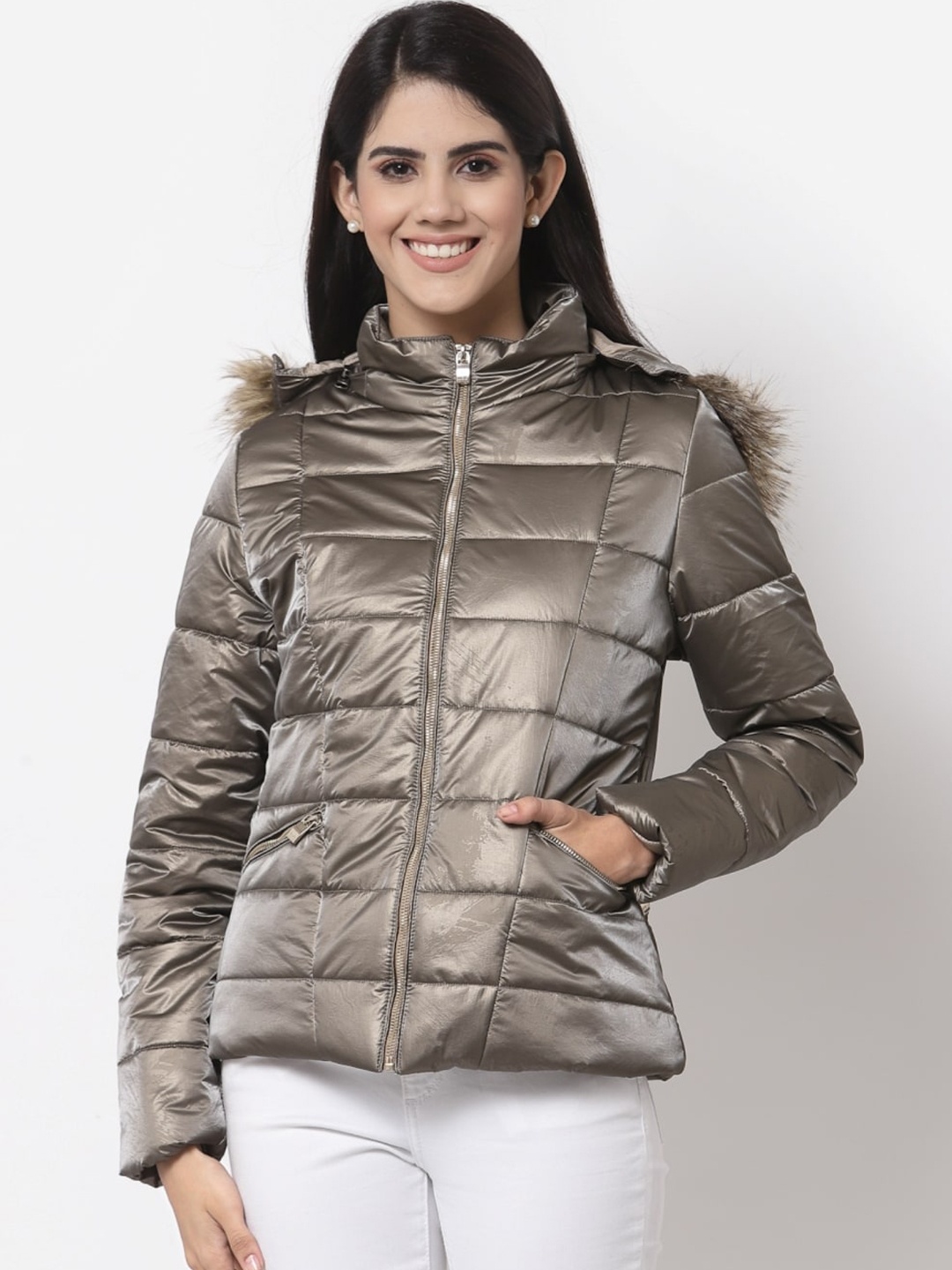 

Juelle Women Hooded Parka Jacket, Brown