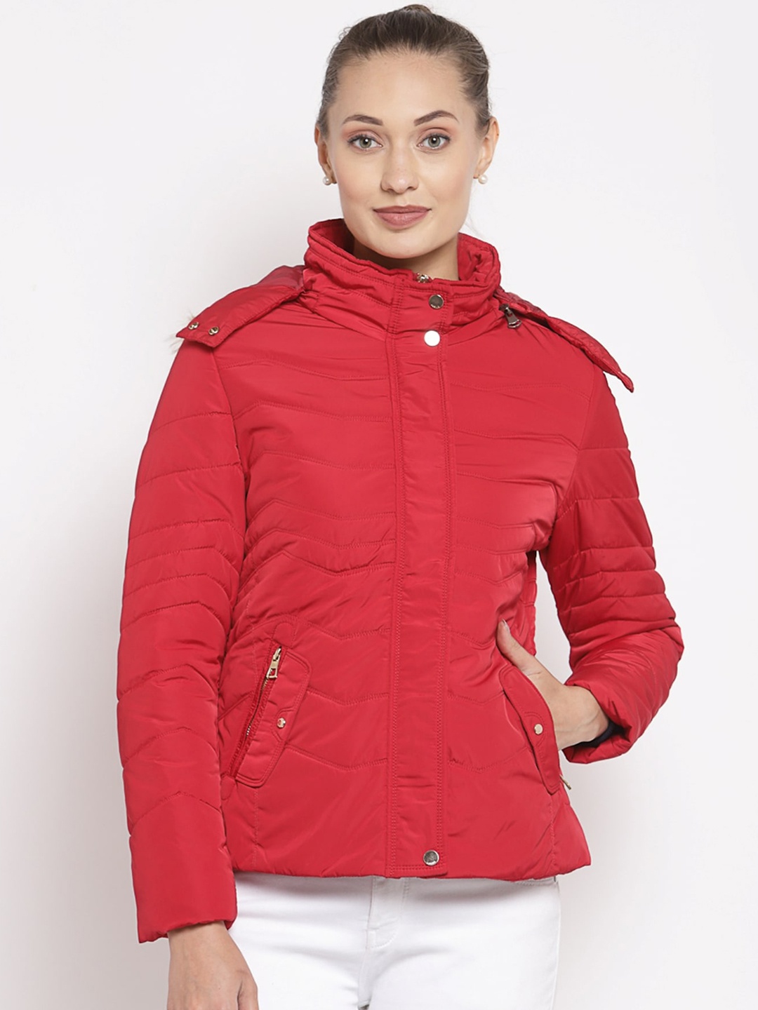 

Juelle Women Hooded Padded Jacket, Red