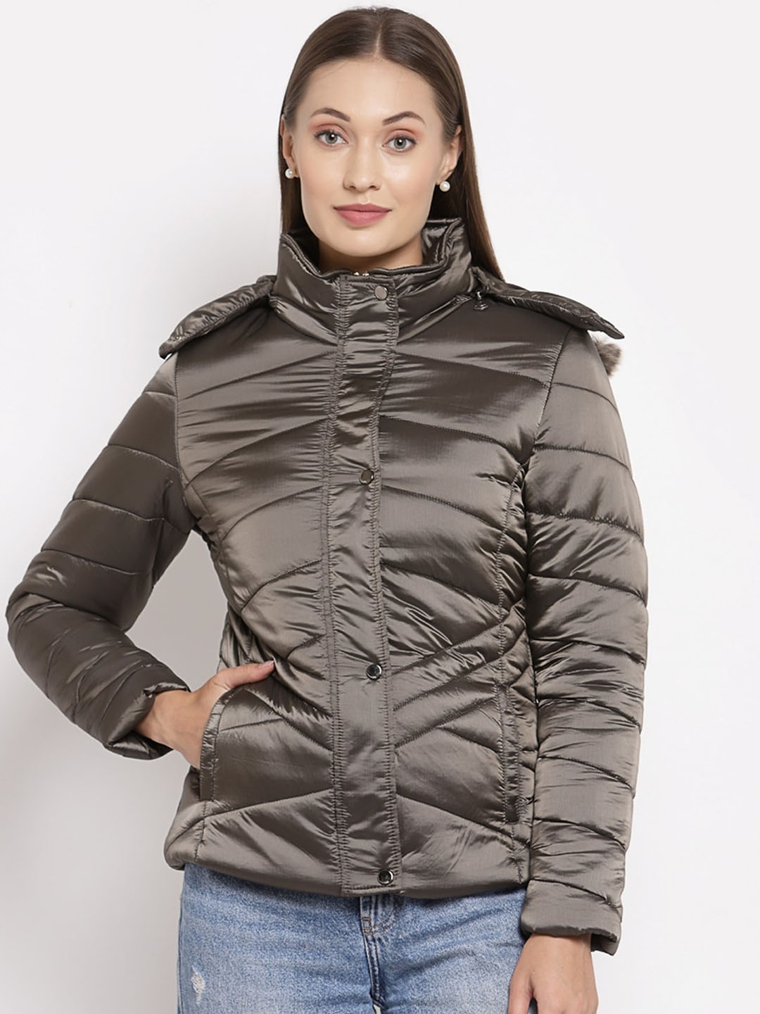 

Juelle Women Hooded Padded Jacket, Brown