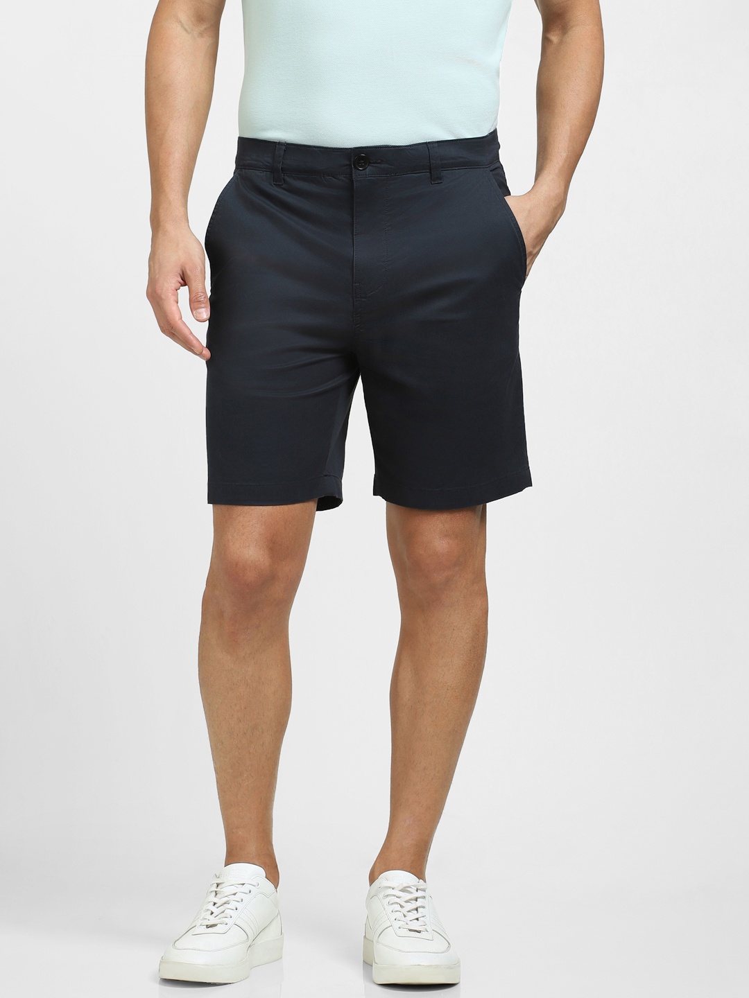 

SELECTED Men Mid Rise Regular Fit Cotton Shorts, Blue