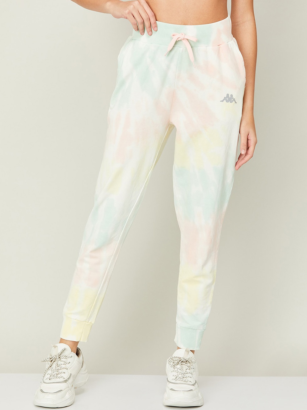 

Kappa Women Tie & Dye Cotton Jogger, Off white