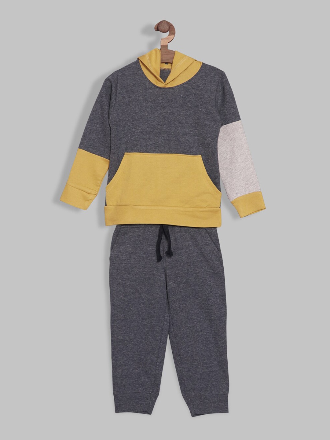 

RIKIDOOS Boys Colourblocked Hooded Cotton Tracksuits, Navy blue