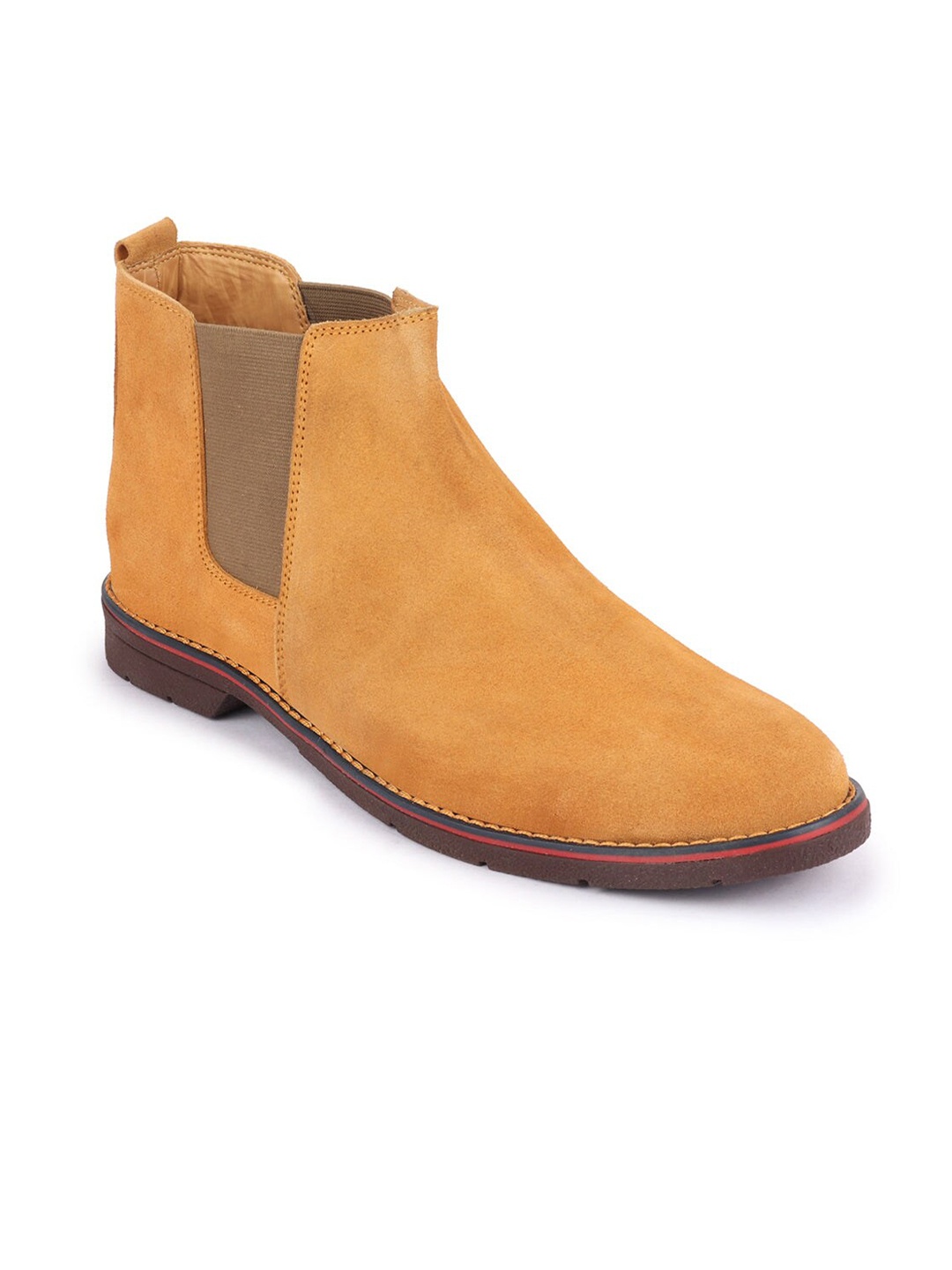 

FAUSTO Men Mid-Top Chelsea Boots, Tan