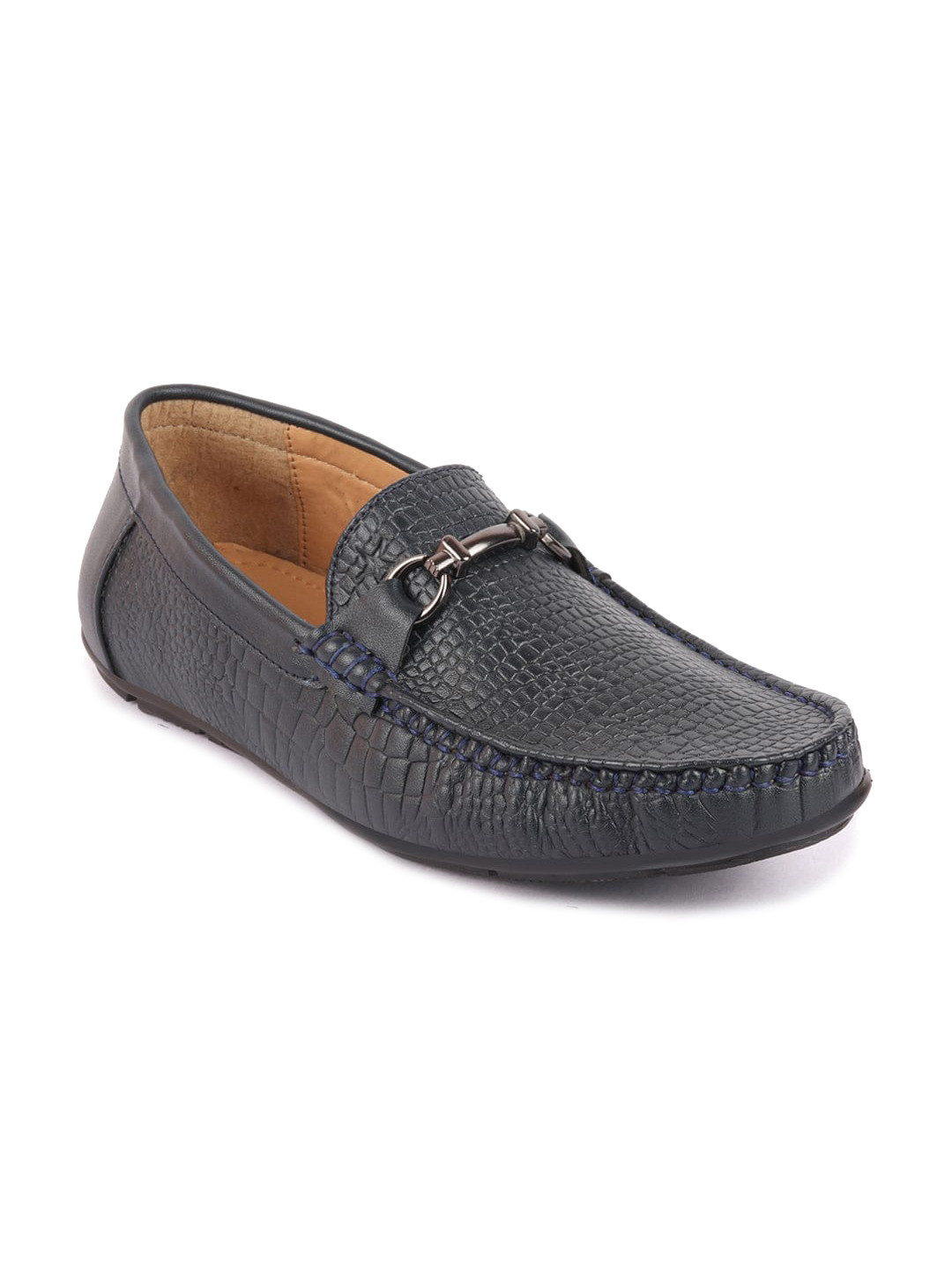 

FAUSTO Men Textured Lightweight Loafers, Blue