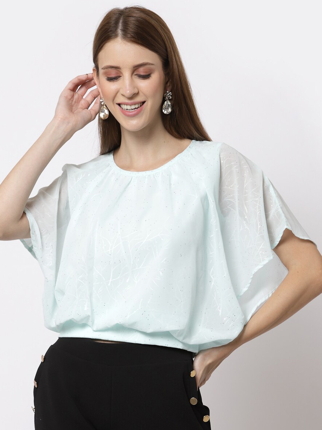 

Juelle Blouson Batwings Top, Blue