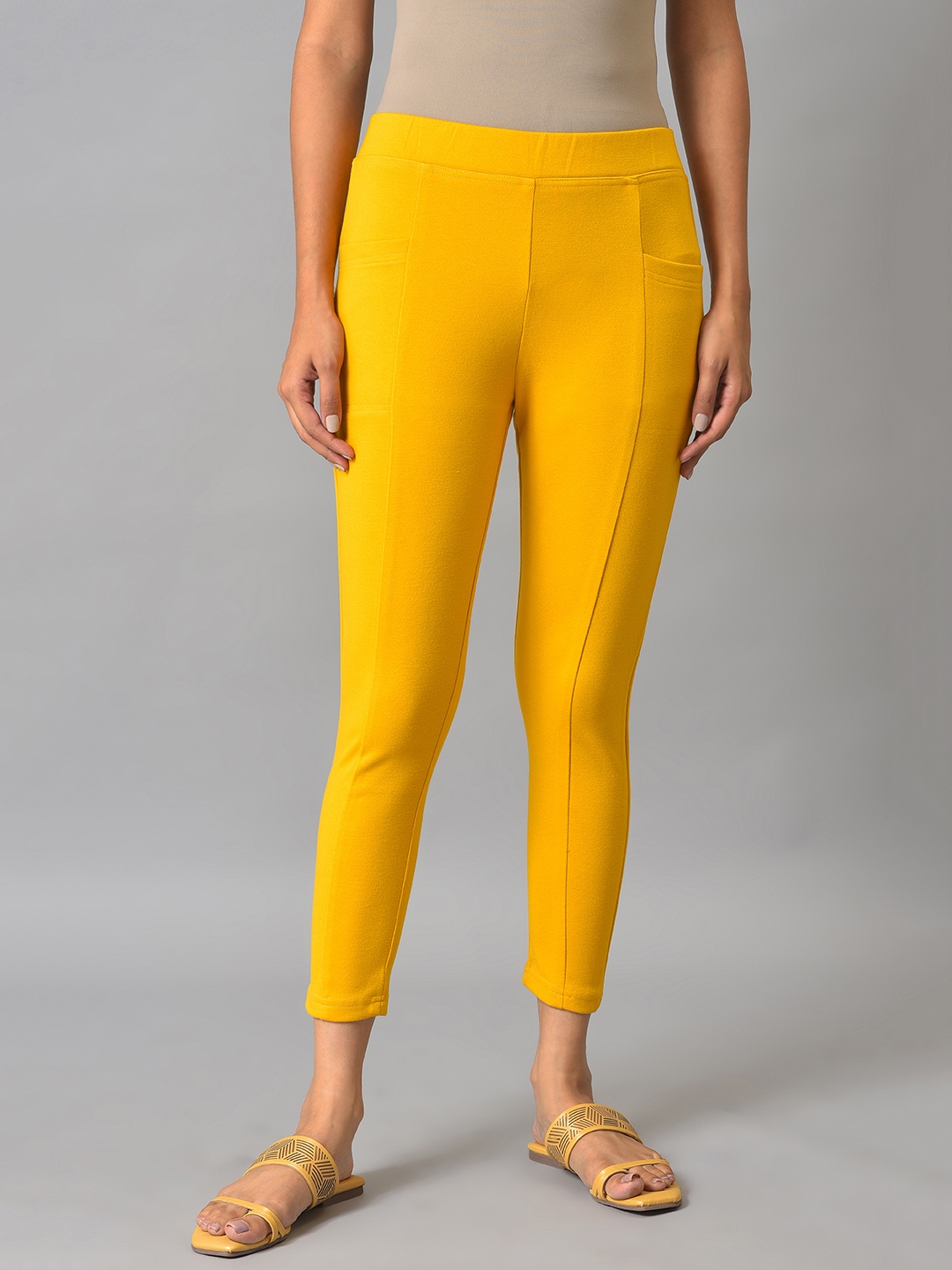 

AURELIA Women Ankle-Length Leggings, Yellow