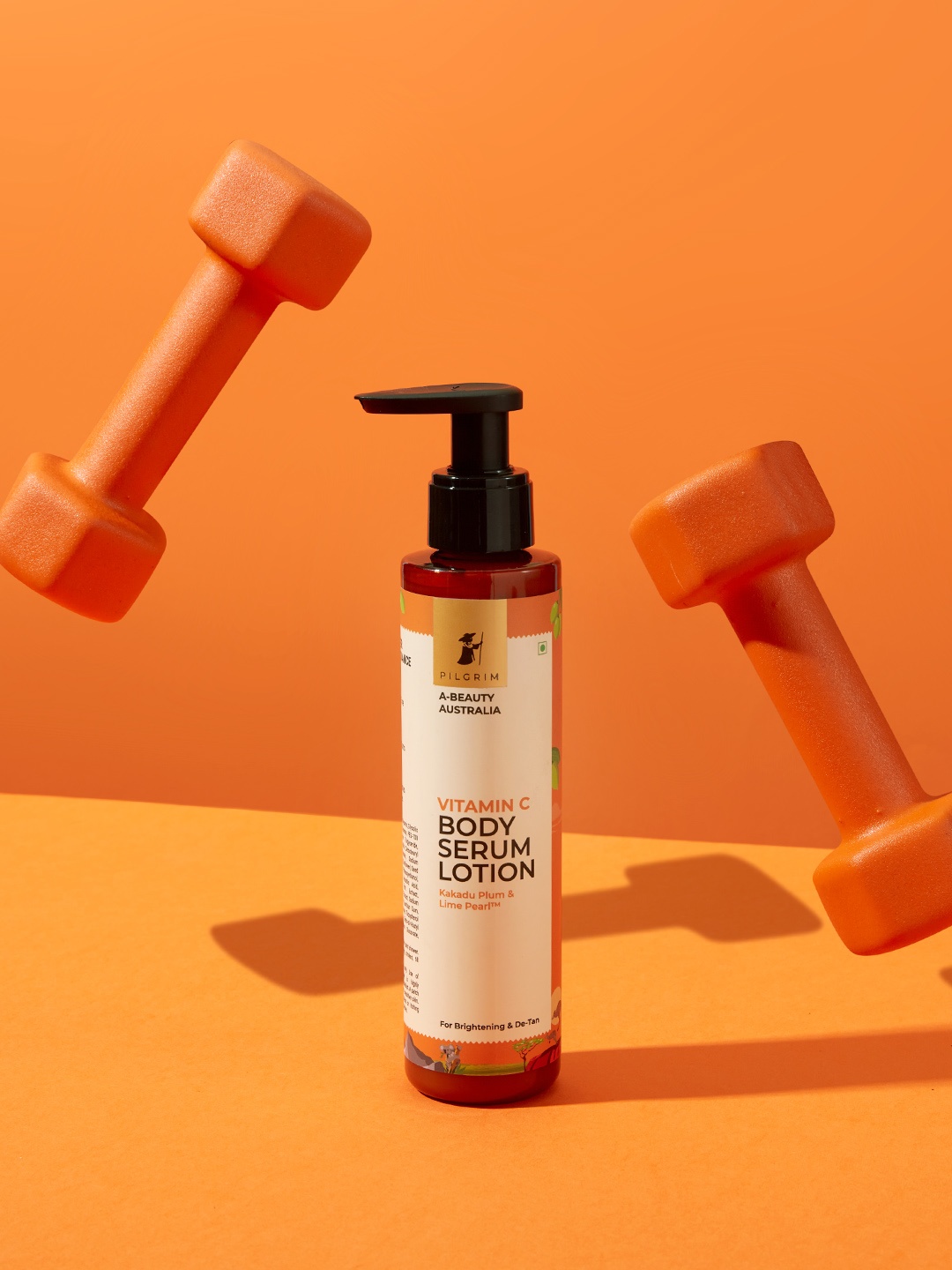 

Pilgrim Vitamin C Body Serum Lotion with Kakadu Plum & Lime Pearl for De-Tan - 150ml, Orange