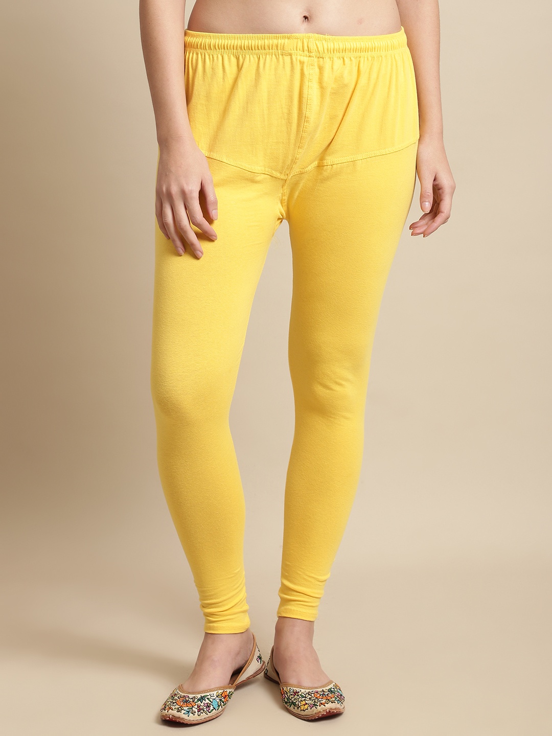 

KEX Women Churidar Length Leggings, Yellow