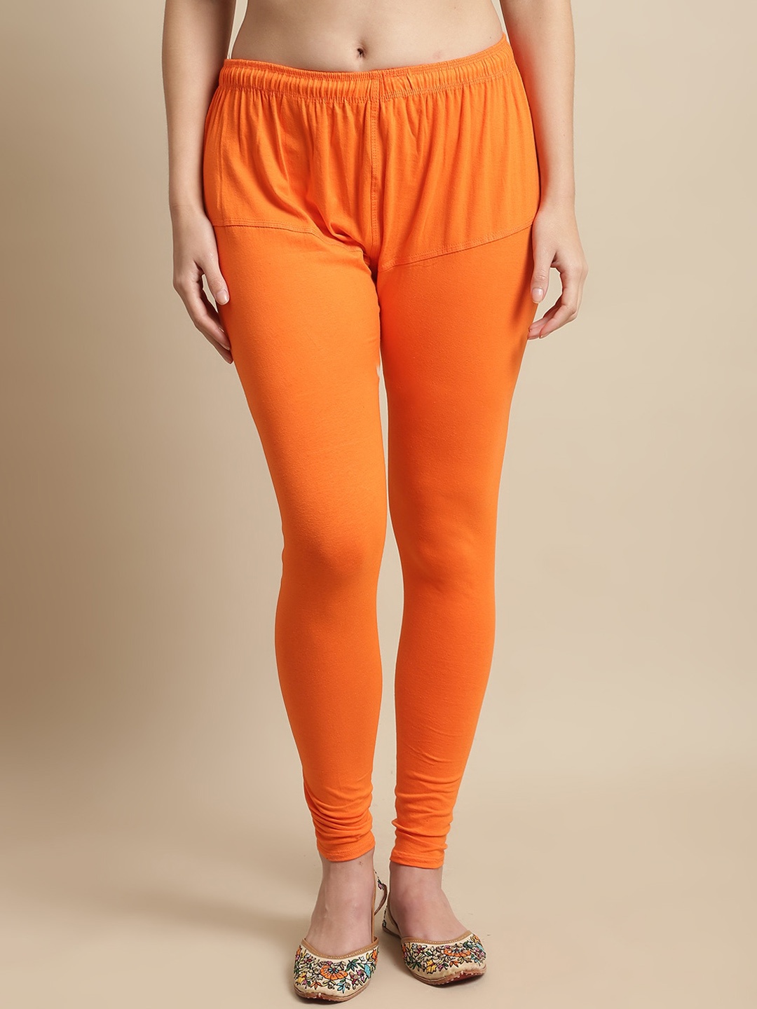 

KEX Women Churidar Length Leggings, Orange