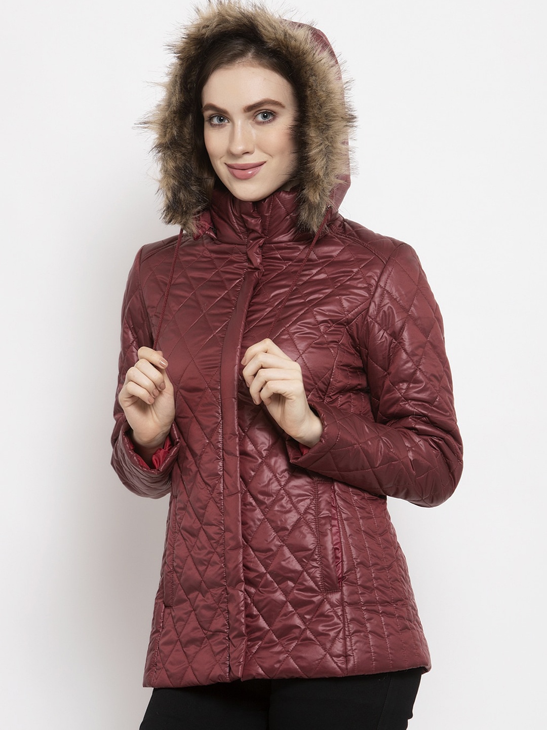 

Gipsy Women Hooded Dry Fit Quilted Jacket, Orange