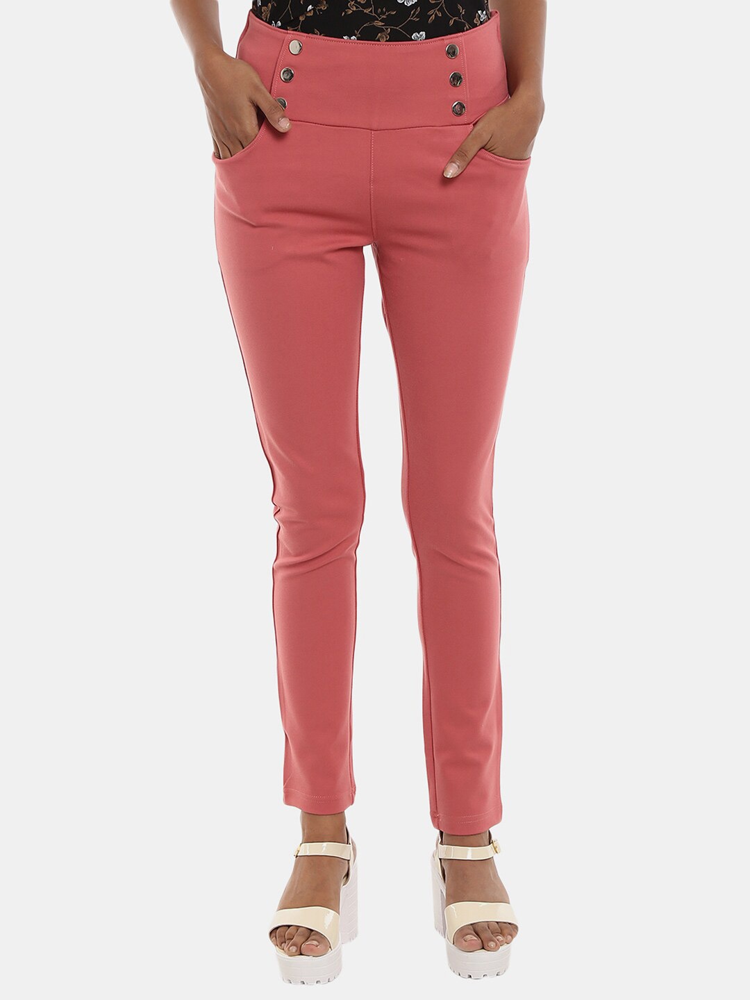 

V-Mart Women Cotton Jeggings, Pink