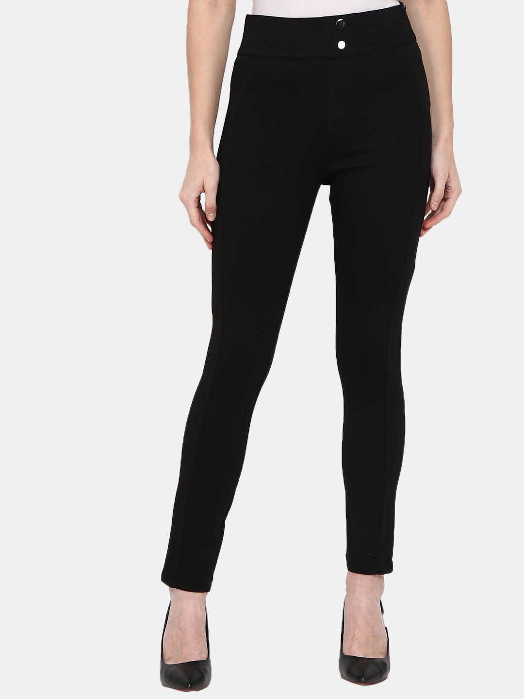 

V-Mart Women Cotton Jeggings, Black