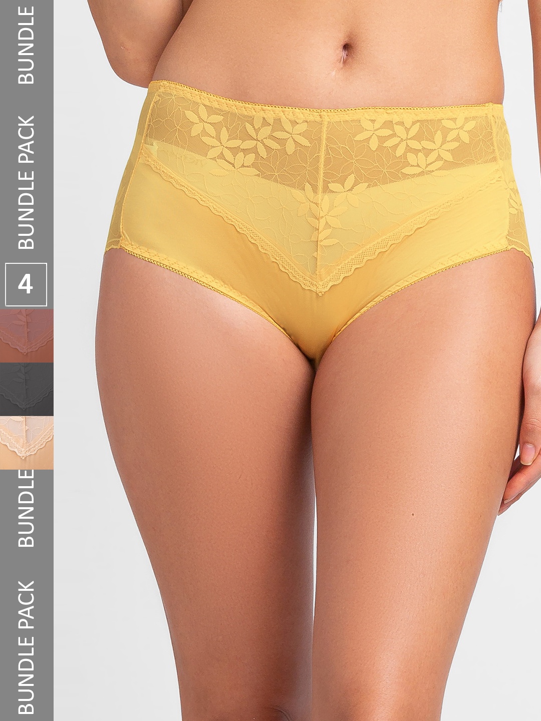 

FashionRack Women Pack Of 4 Assorted Hipster Briefs