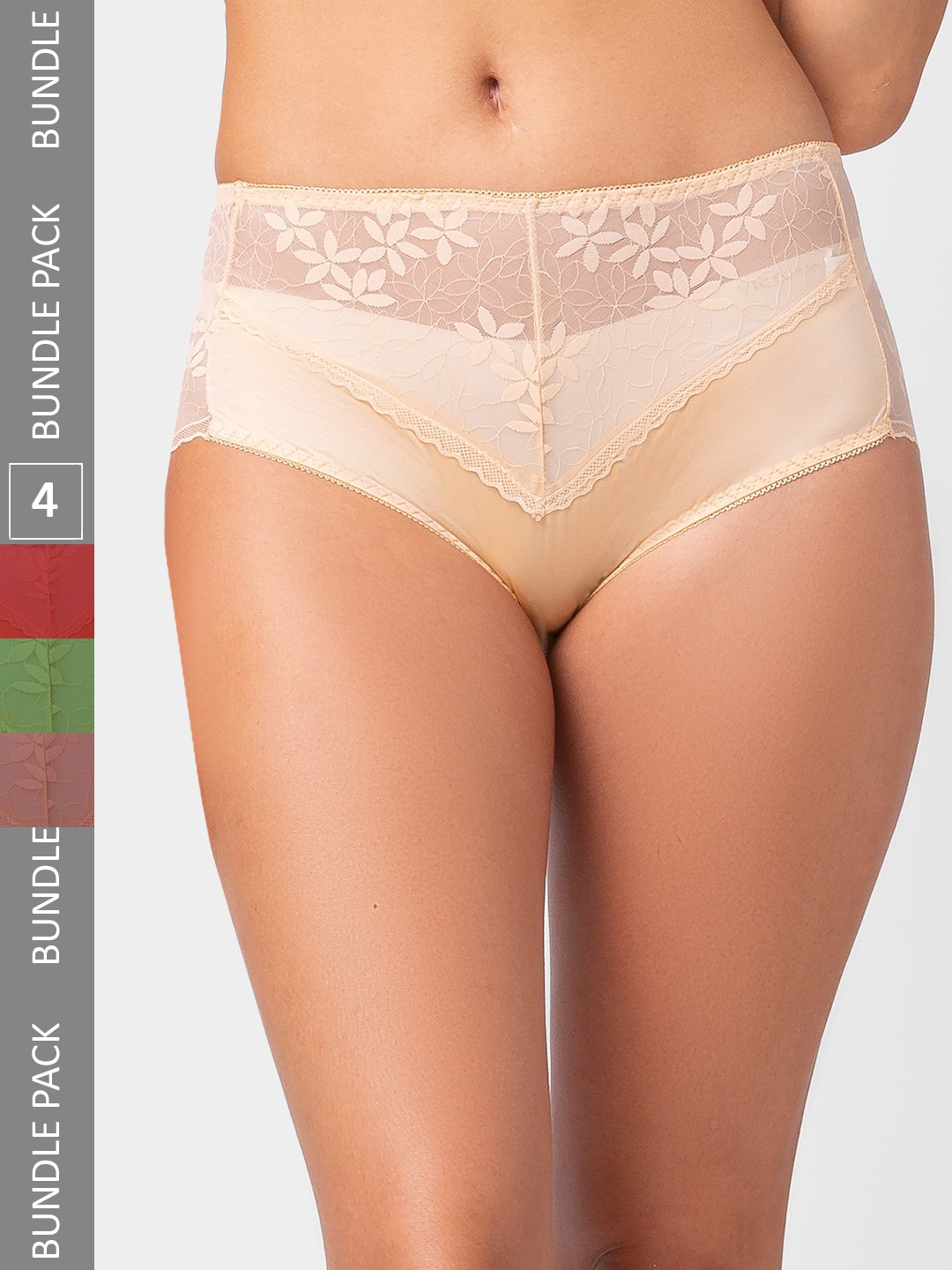 

FashionRack Women Pack Of 4 Assorted Hipster Brief