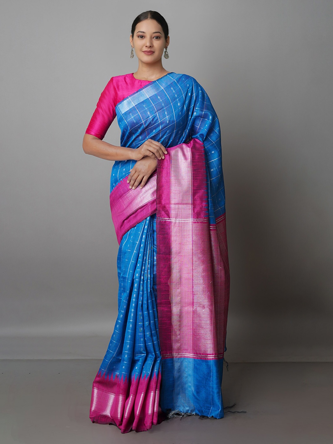 

Unnati Silks Woven Design Zari Bhagalpuri Saree, Blue