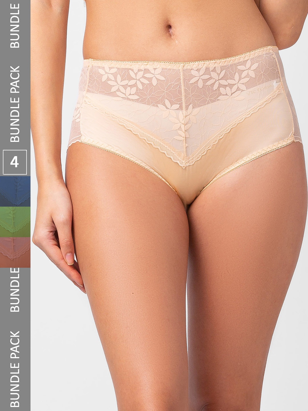 

FashionRack Women Pack Of 4 Assorted Hipster Briefs