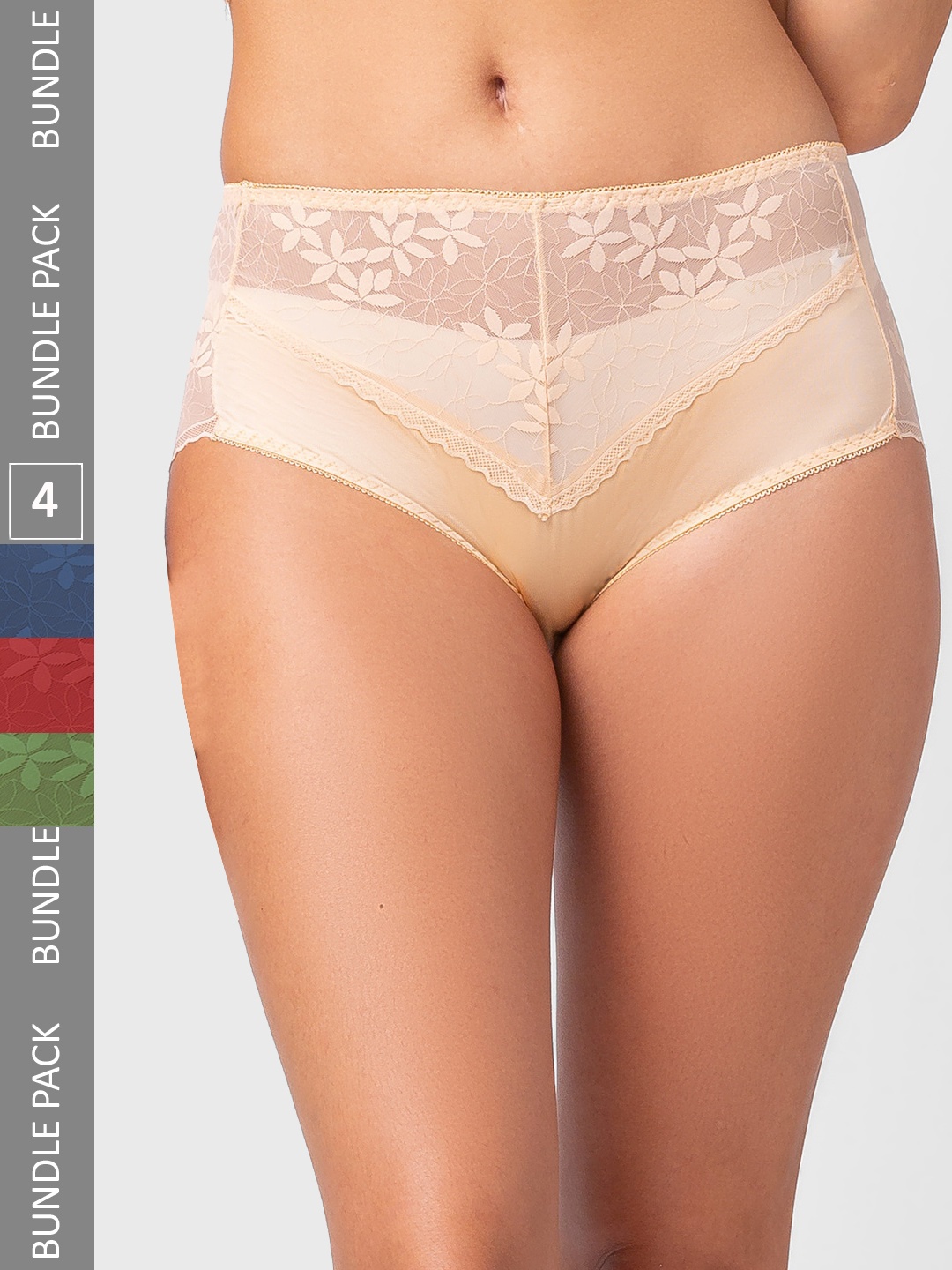 

FashionRack Women Pack Of 4 Assorted Hipster Briefs