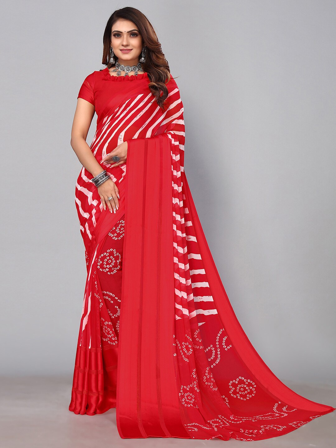 

SIRIL Leheriya Saree, Red