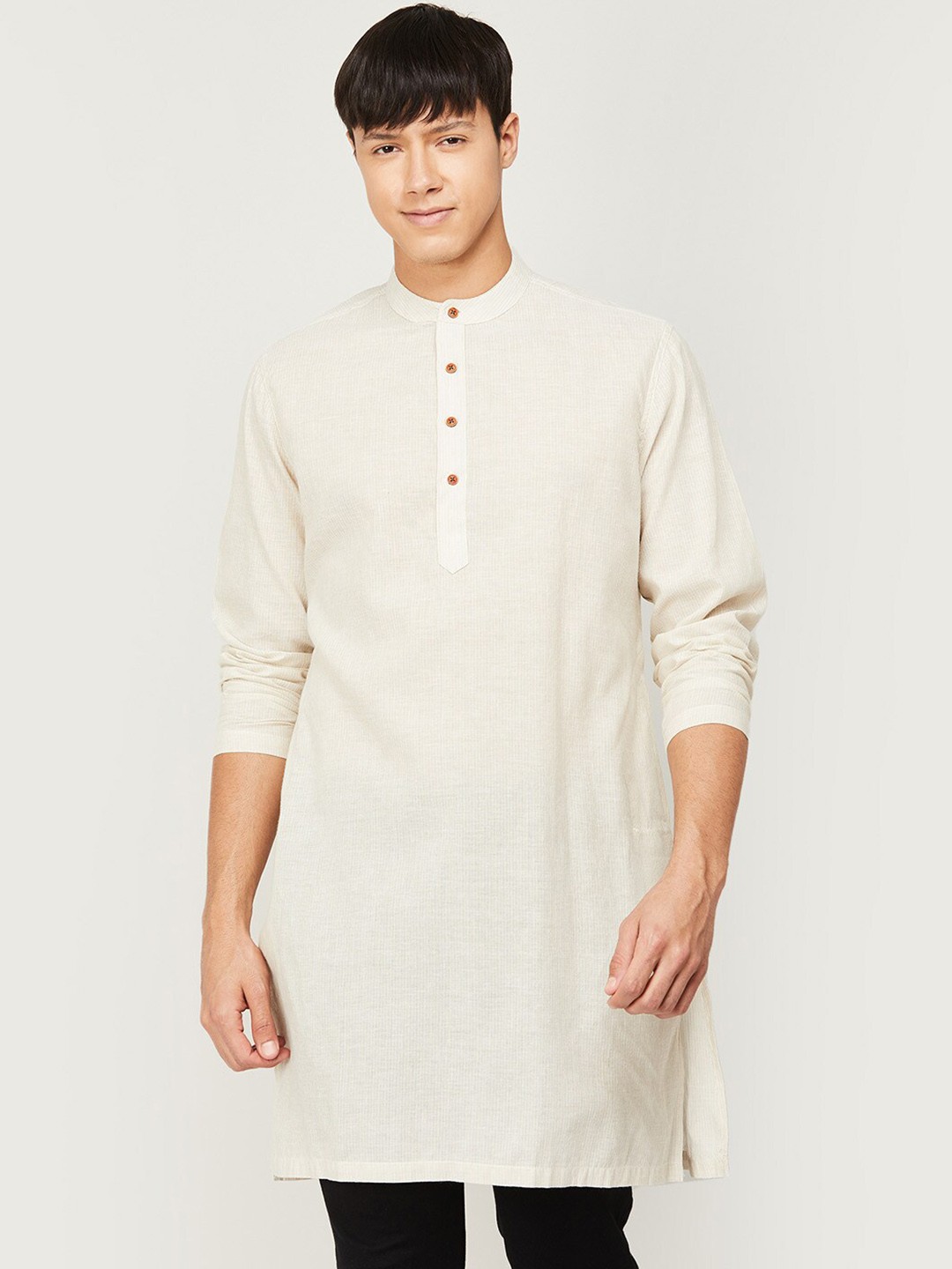 

Melange by Lifestyle Men Regular Cotton Kurta, Off white