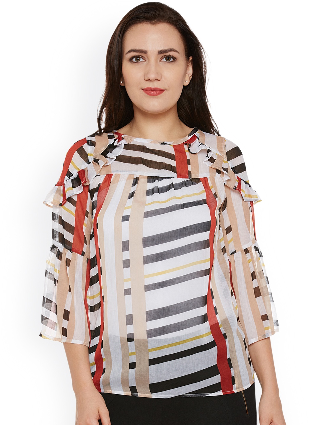 

Oxolloxo Women Multicoloured Striped Top, Multi