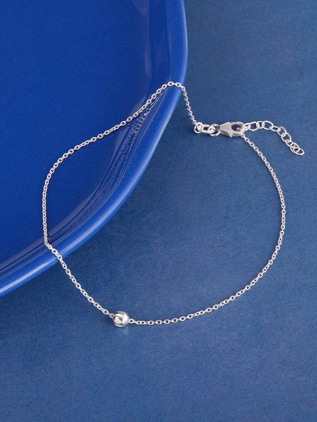 

GIVA 925 Silver Minimal Bead Anklet