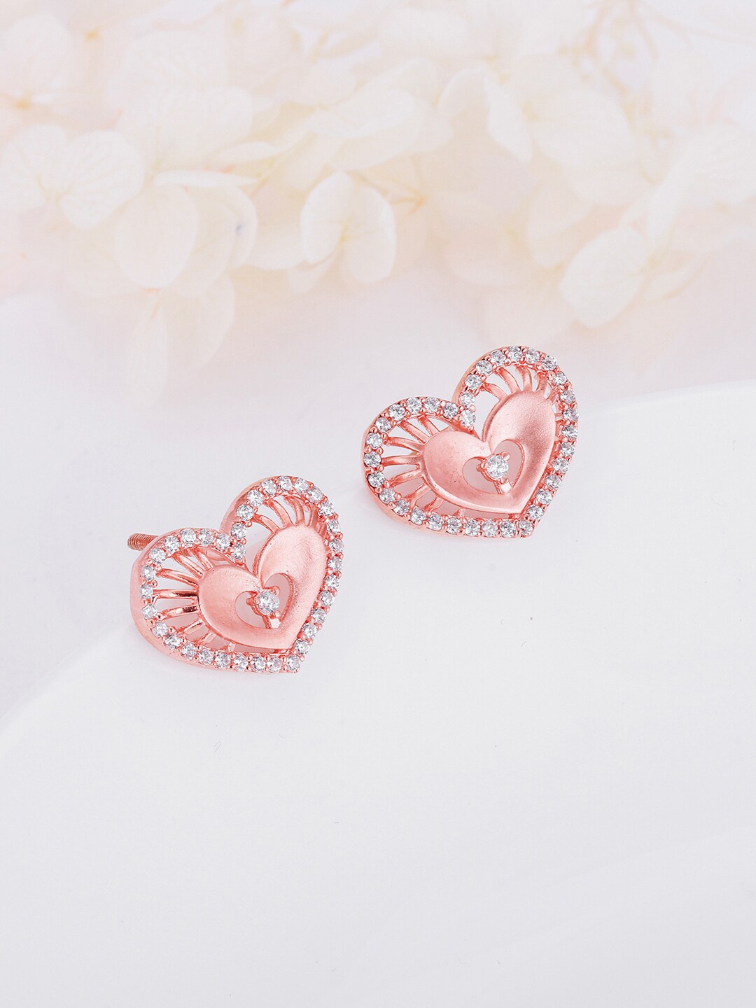 

GIVA Rose Gold -Plated Contemporary Studs Earrings