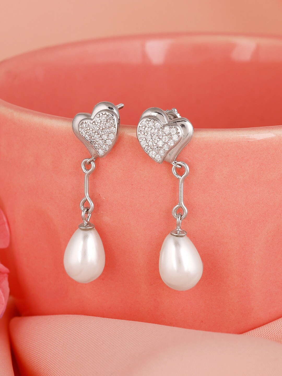 

GIVA Silver-Plated Contemporary Drop Earrings
