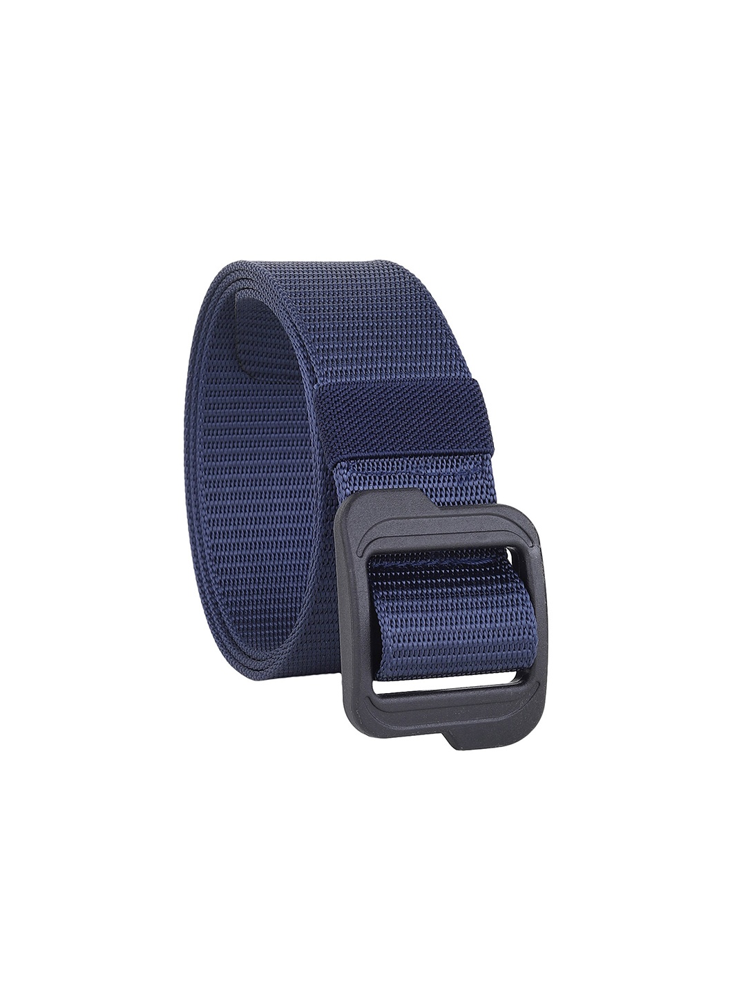 

HENEDA Men Woven Design Slider Buckle Belt, Blue