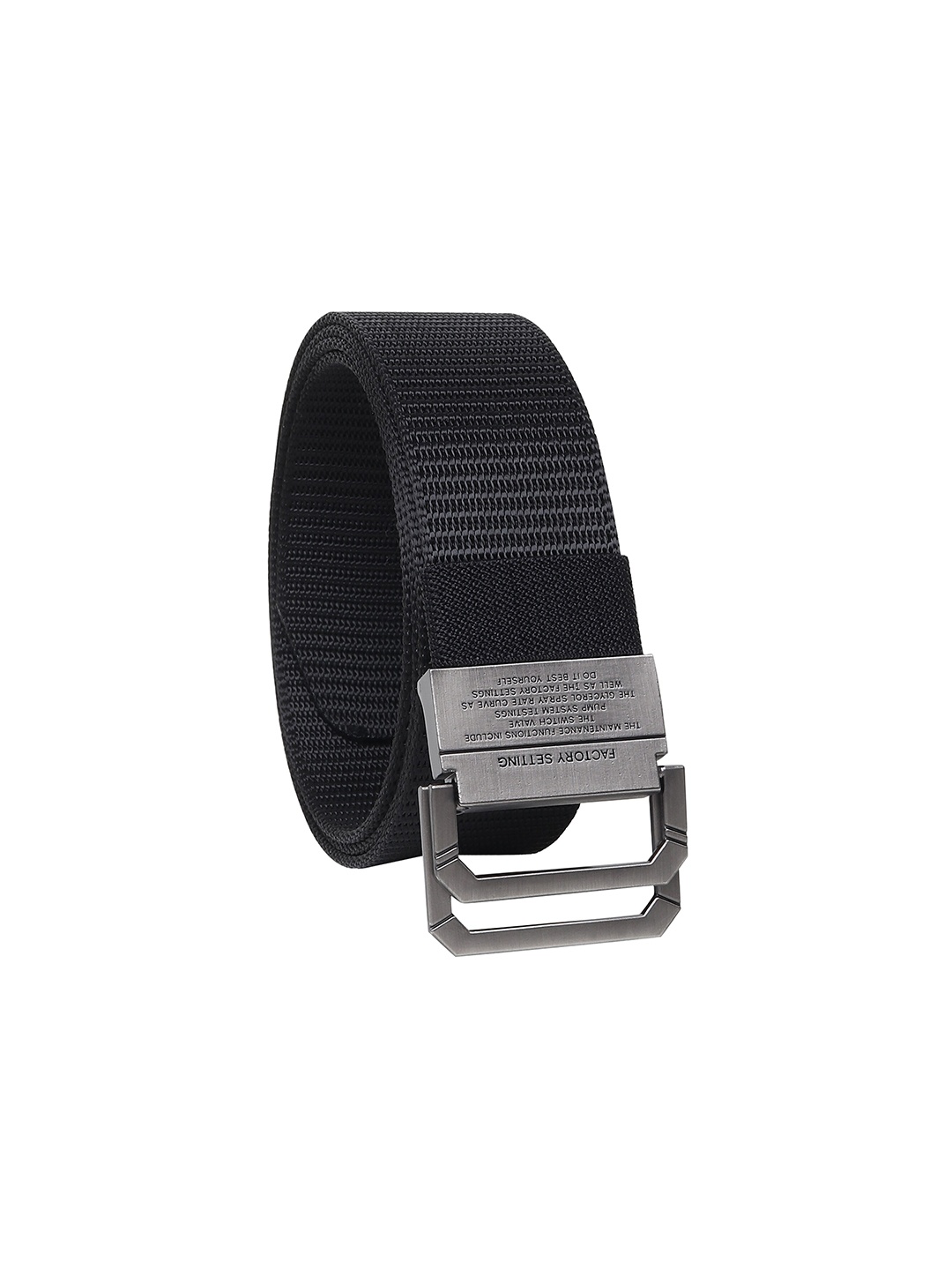 

HENEDA Men Woven Design D-Ring Closure Belt, Black