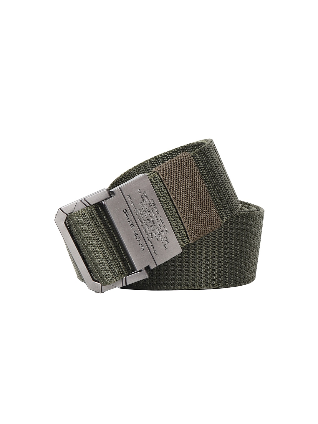 

HENEDA Men Woven Design D-Ring Closure Belt, Green