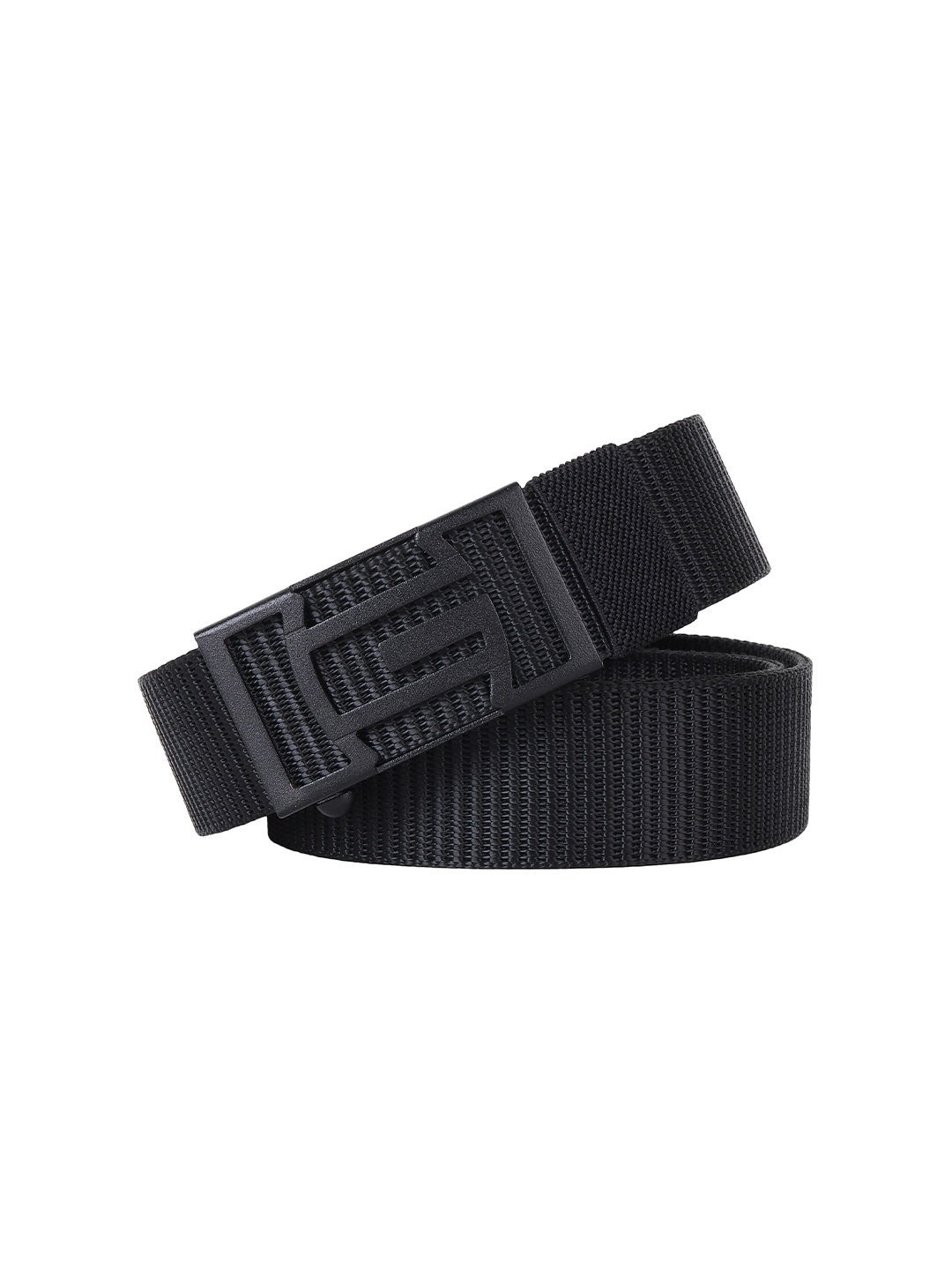 

HENEDA Men Woven Design Slider Buckle Belt, Black