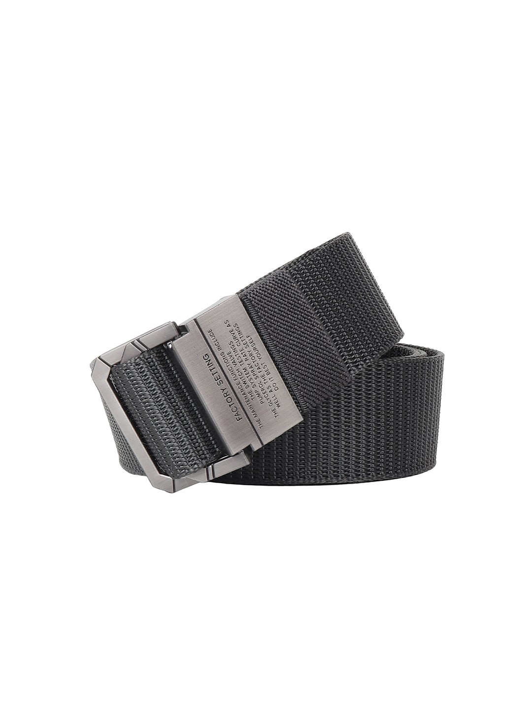 

HENEDA Men Woven Design D-Ring Closure Belt, Grey