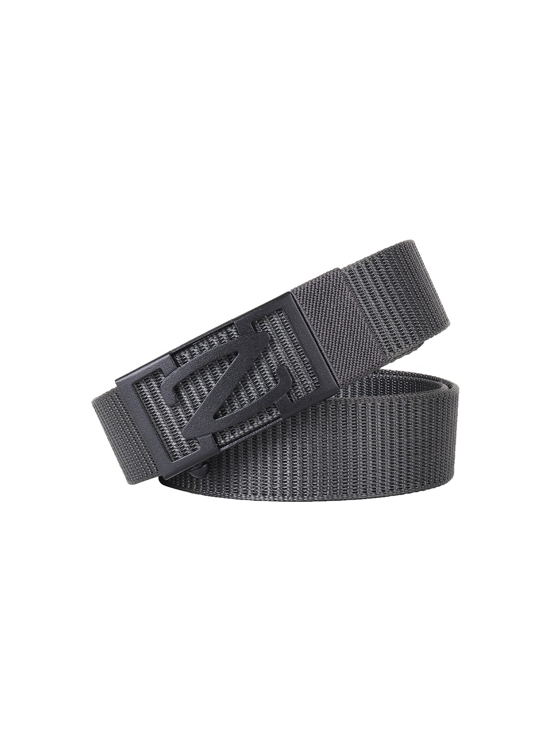 

HENEDA Men Woven Design Slider Buckle Belt, Grey