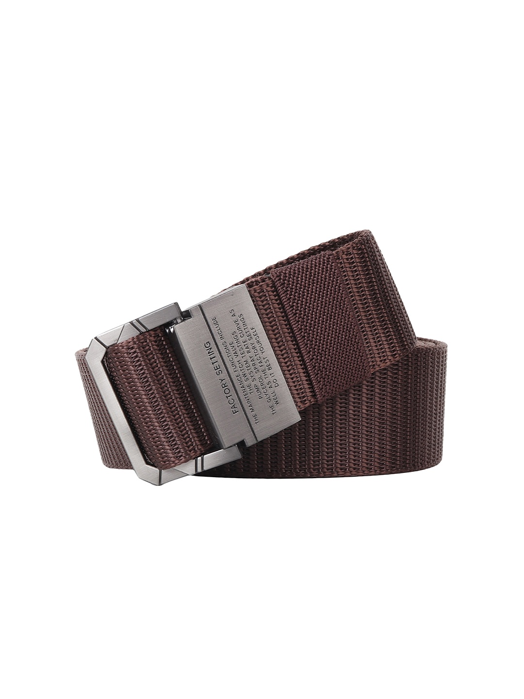 

HENEDA Men Woven Design D-Ring Closure Belt, Brown