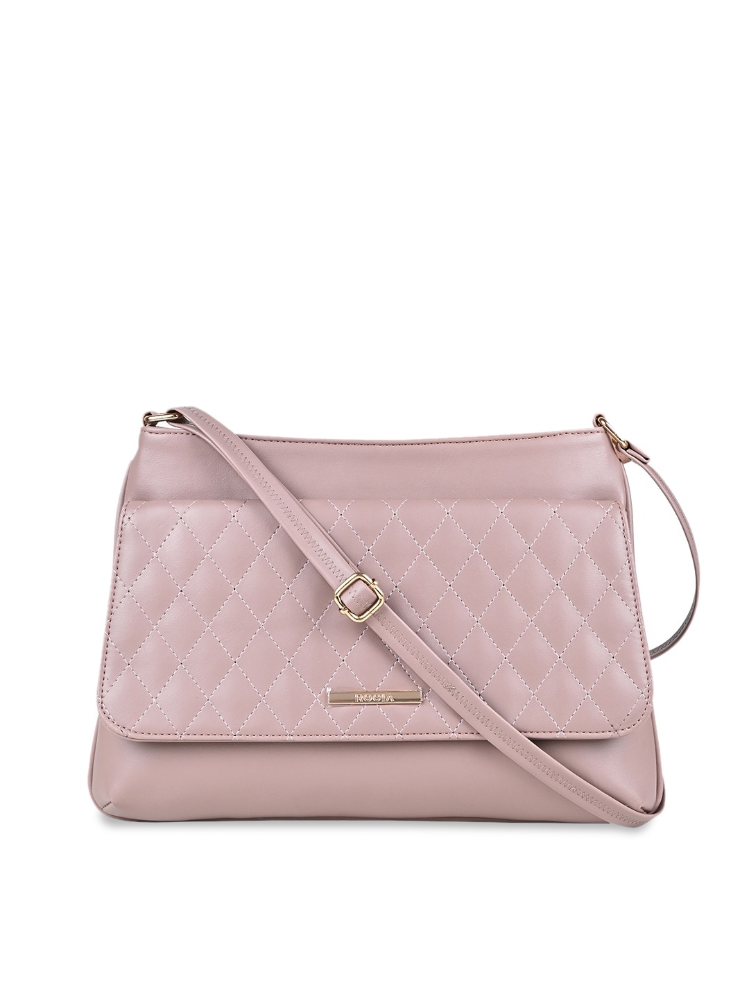 

Rocia Structured Sling Bag With Quilted, Peach