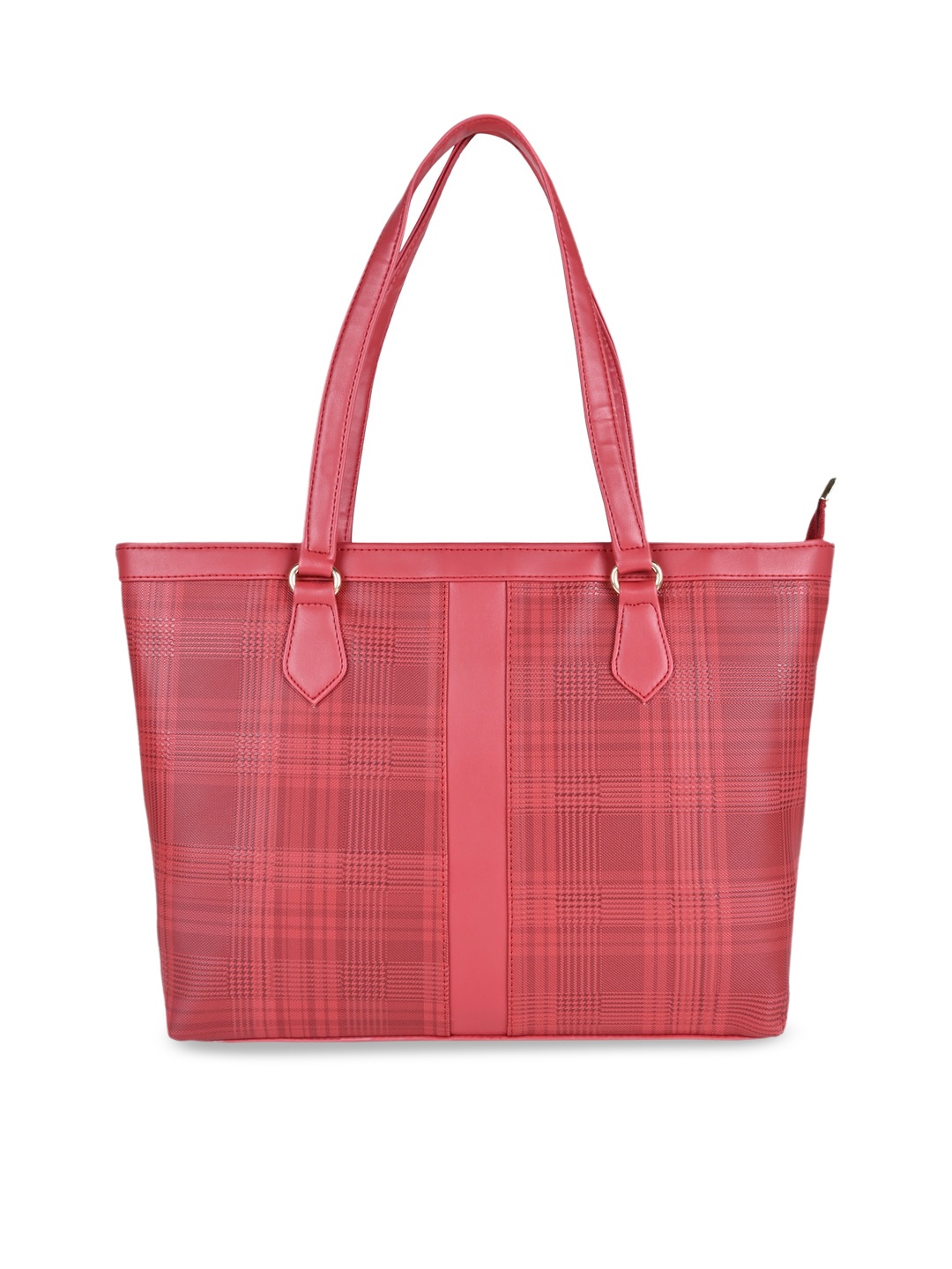 

Rocia Checked Structured Shoulder Bag, Maroon