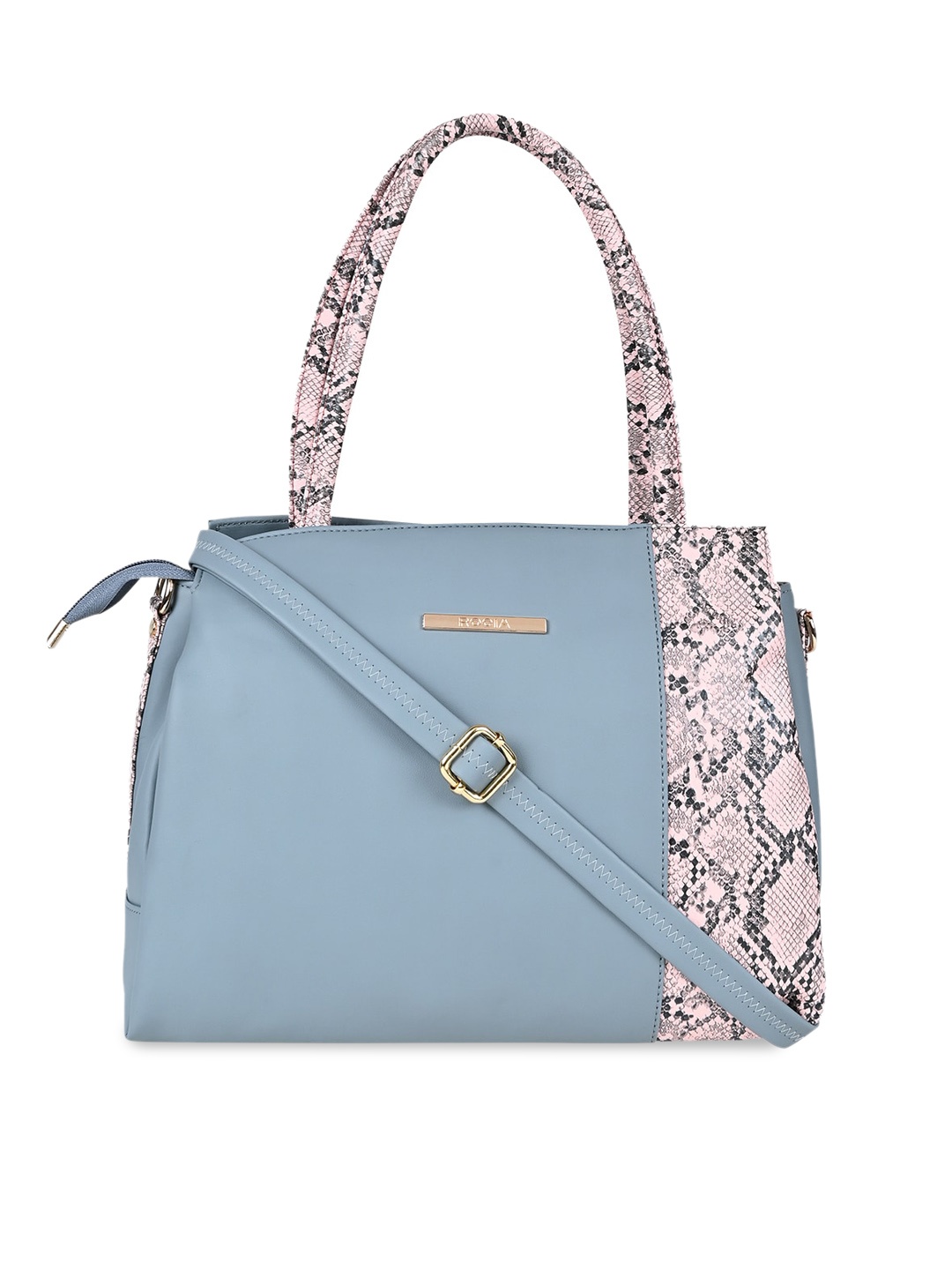 

Rocia Animal Printed Structured Handheld Bag, Blue