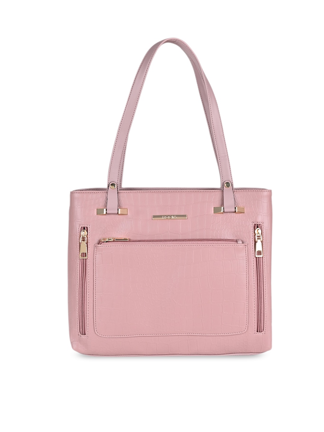 

Rocia Textured Structured Shoulder Bag, Pink