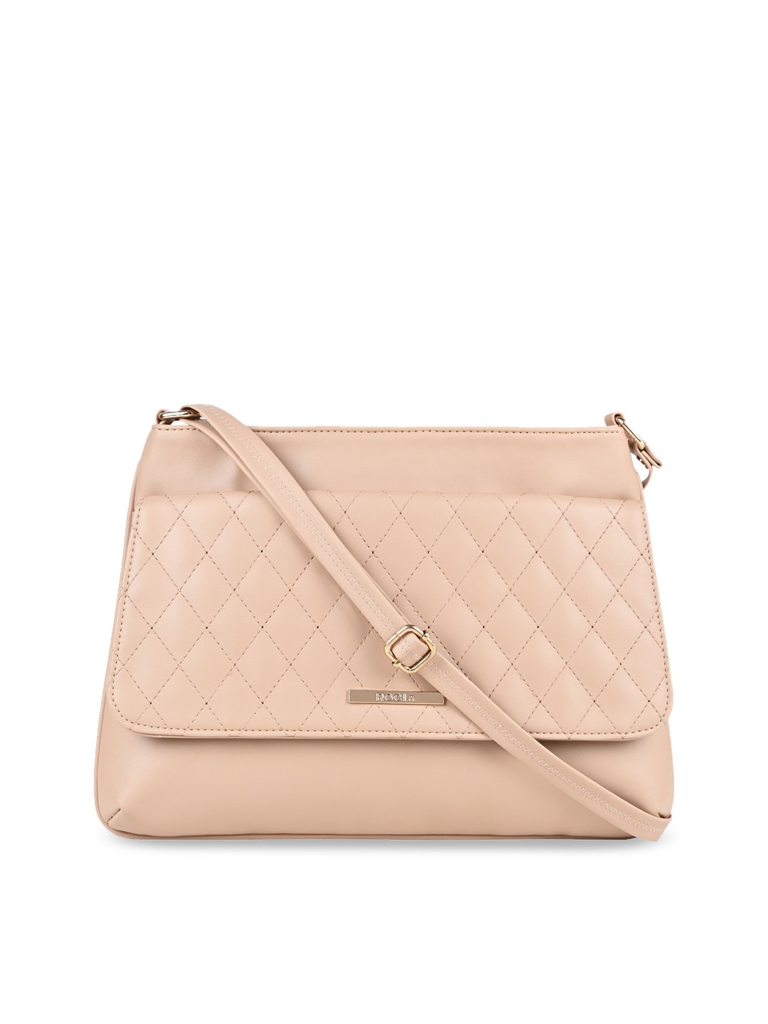

Rocia Textured PU Structured Sling Bag with Quilted, Pink