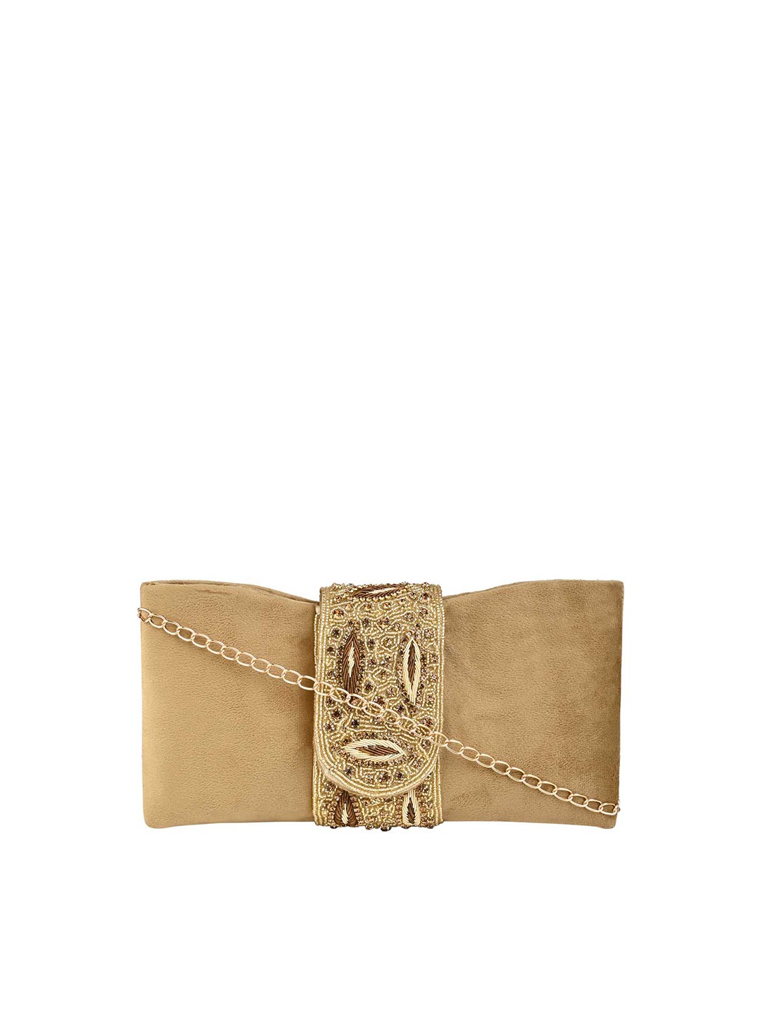 

Rocia Embellished Purse Clutch, Beige