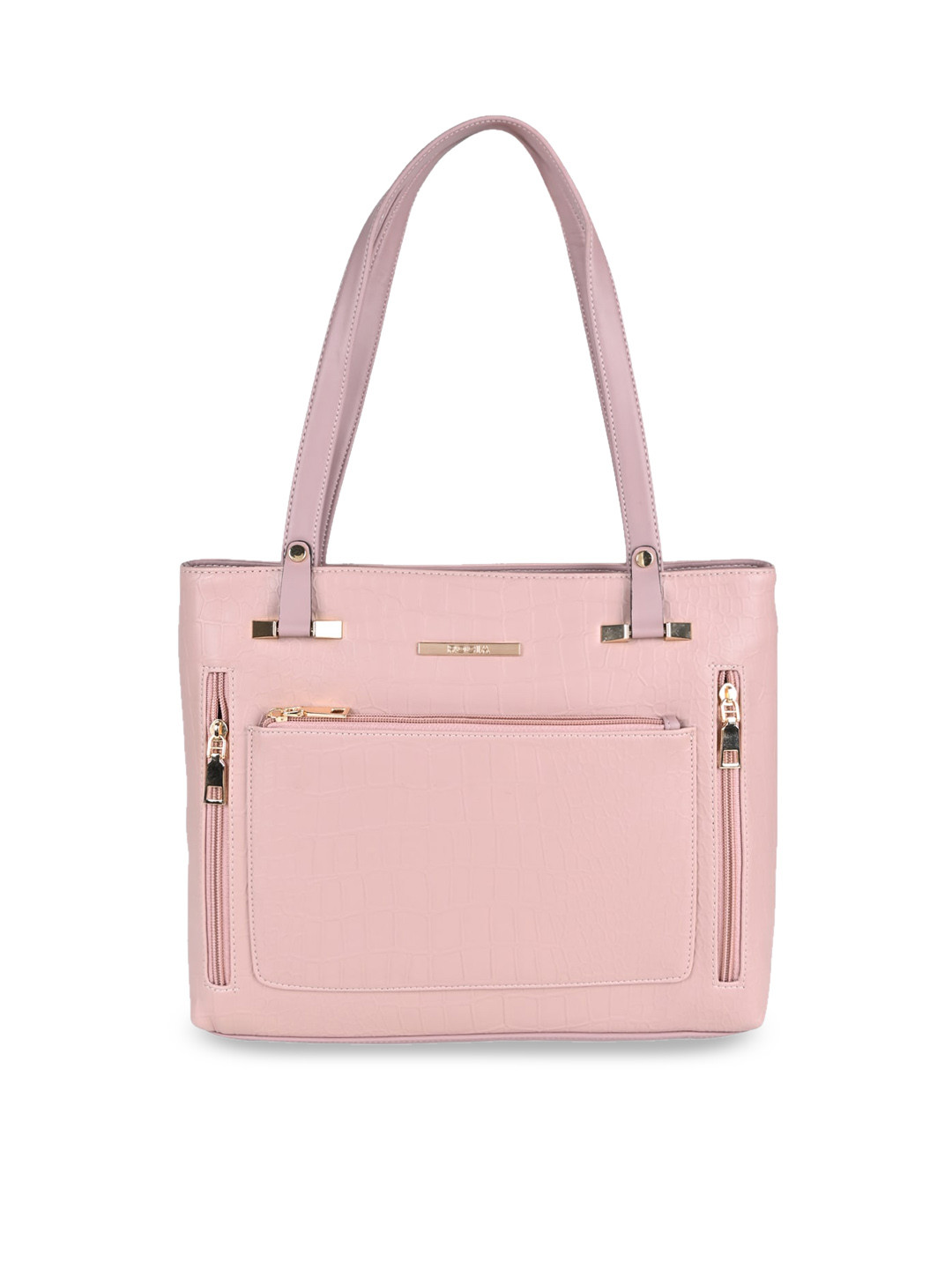 

Rocia Textured Structured Shoulder Bag, Pink