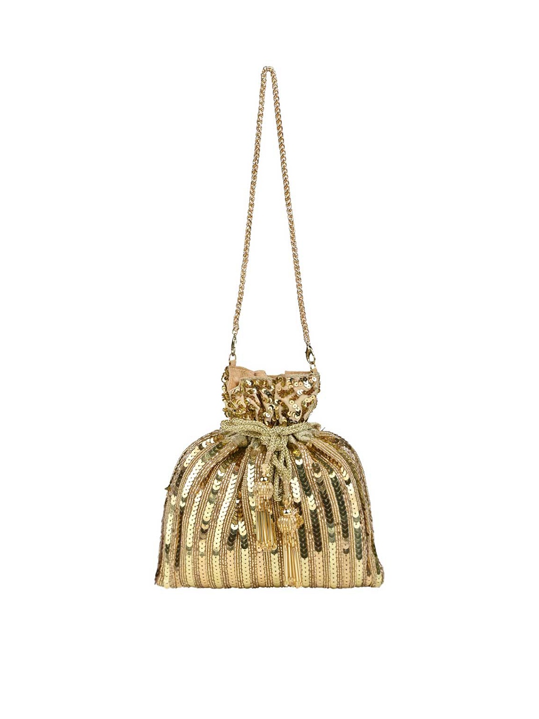 

Rocia Embellished Potli Clutch, Gold