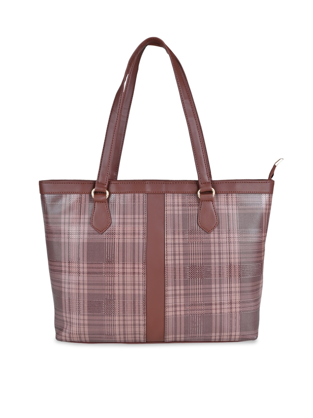 

Rocia Checked Structured Shoulder Bag, Brown